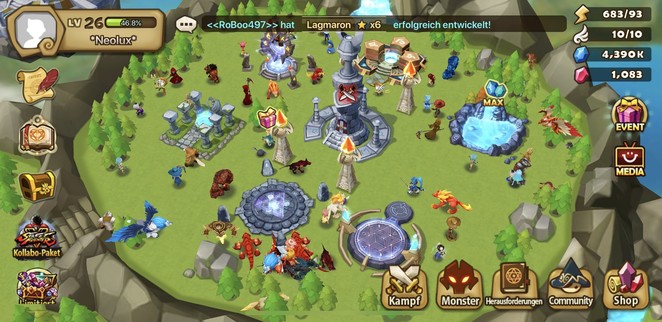 Compte Summoners War Starter Europe - Avec Maximilian, Teshar, Rica + Robot Vent Full Skill - Neuf
