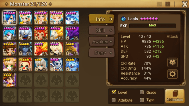 Compte Summoners War EU - 5 LD (Light/Dark) - Comme Neuf - Android/PC